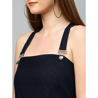 Echke Dungaree Dress With Asymmetric Dress