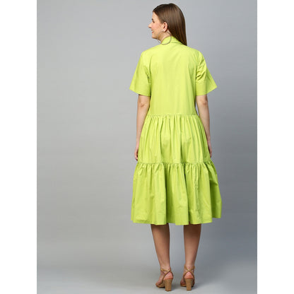 Echke Tiered Shirt Dress With Pleat Feature
