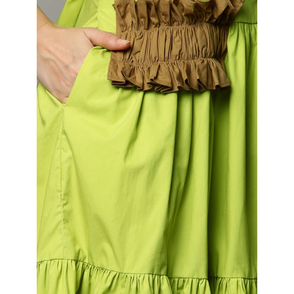 Echke Tiered Shirt Dress With Pleat Feature