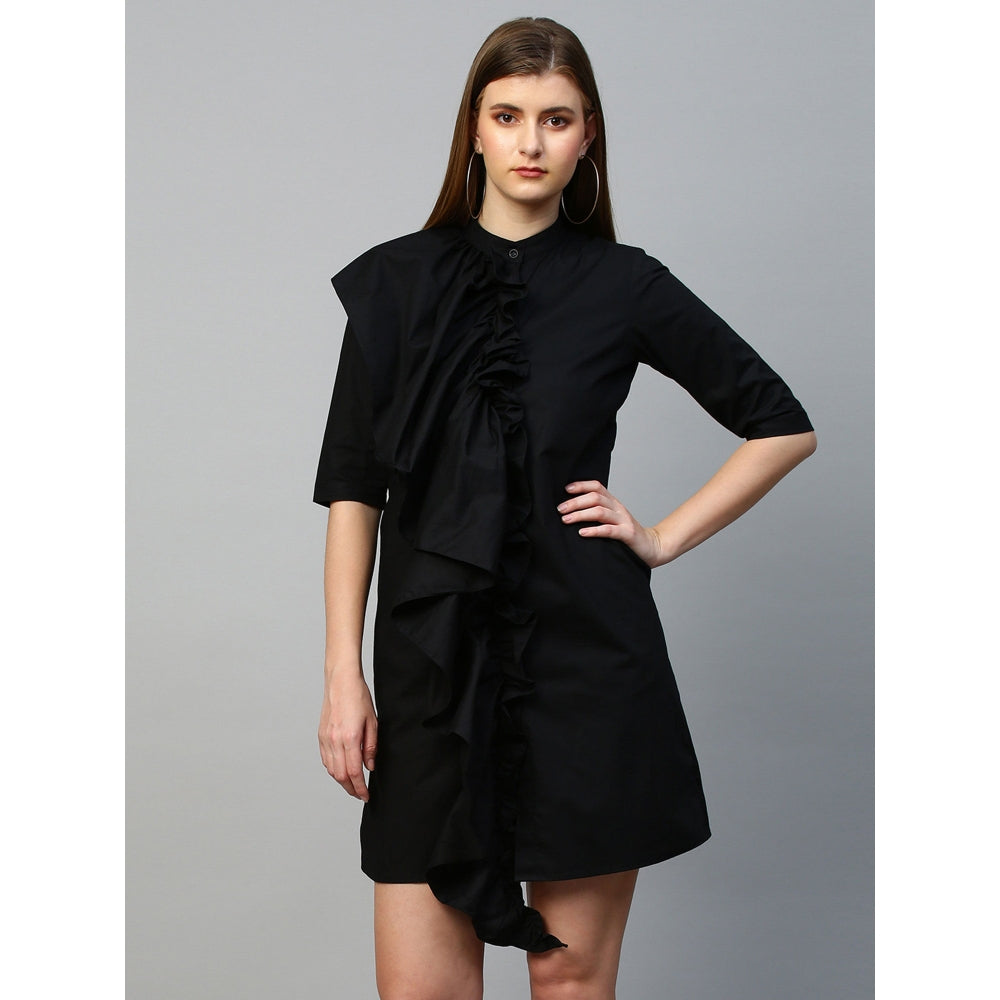 Echke Dress With Front Ruffle Extension