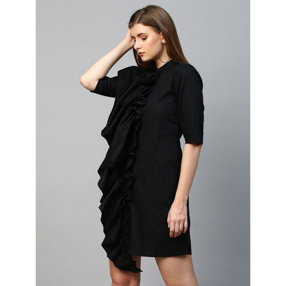 Echke Dress With Front Ruffle Extension