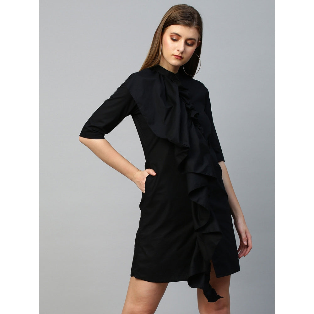 Echke Dress With Front Ruffle Extension