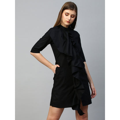 Echke Dress With Front Ruffle Extension