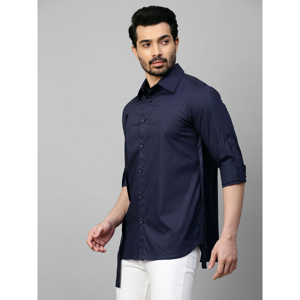 Echke Dark Blue Shirt with Double Placket
