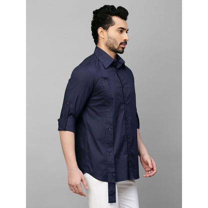Echke Dark Blue Shirt with Double Placket