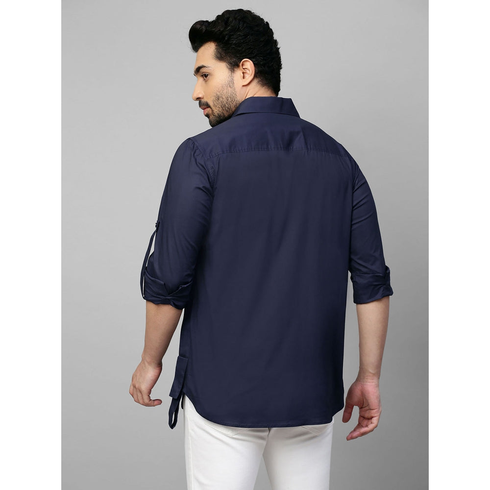Echke Dark Blue Shirt with Double Placket