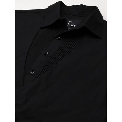Echke Black Waistcoat Feature Shirt Pintucks and 4 Self Buttons