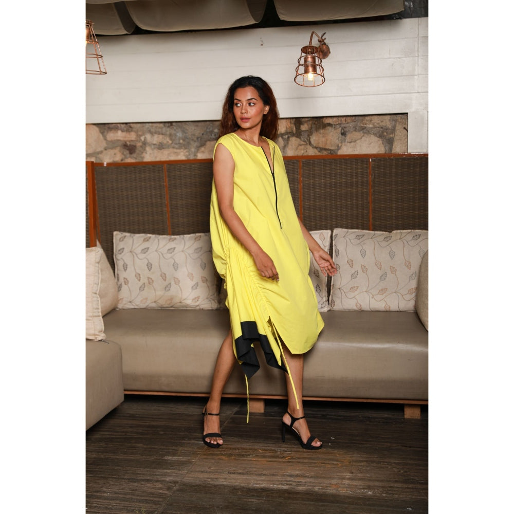 Echke Asymmetric Bright Yellow Dress