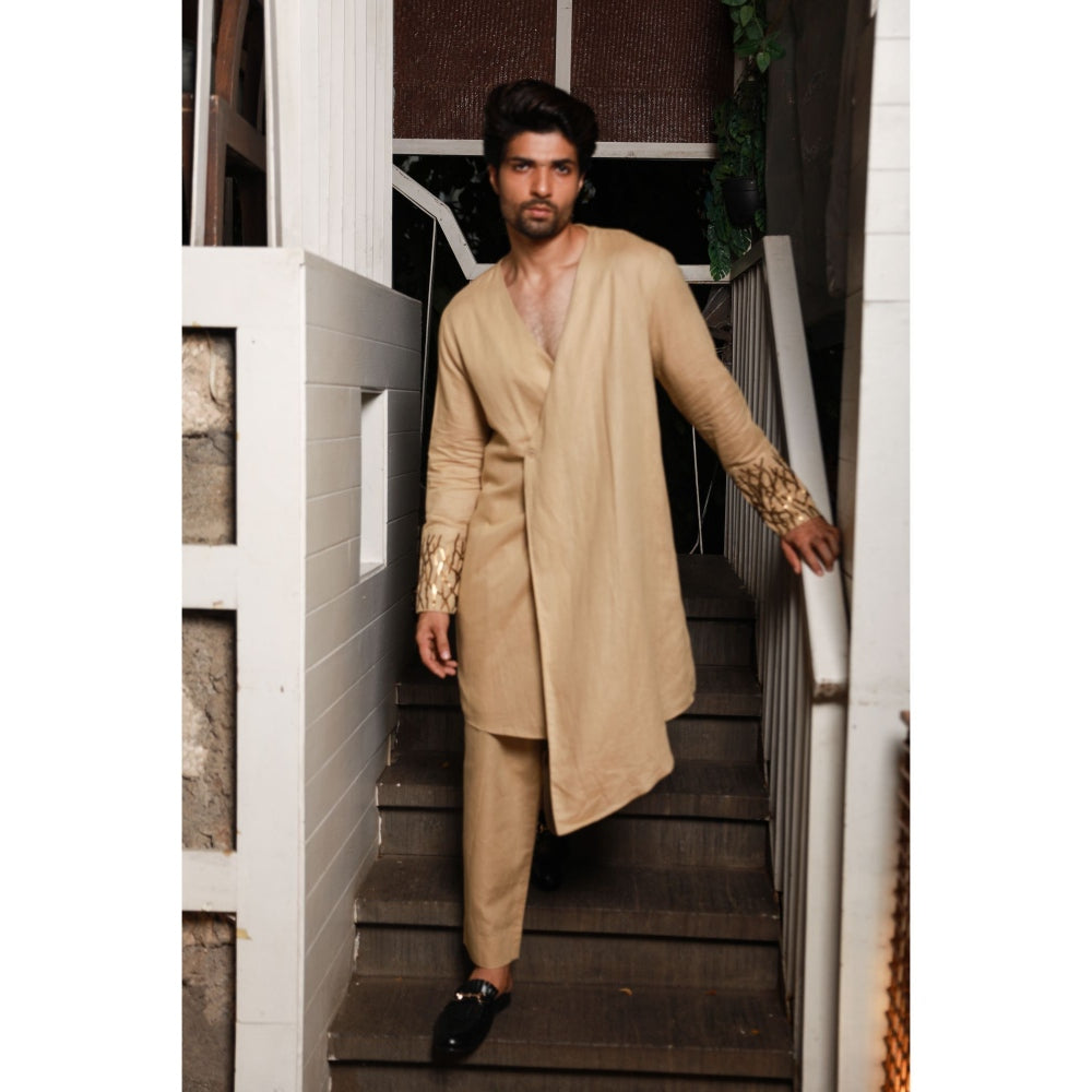 Echke Khakhi Linen Co-ord (Set of 2)