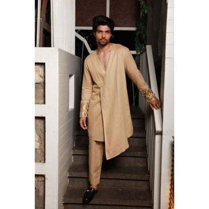 Echke Khakhi Linen Co-ord (Set of 2)