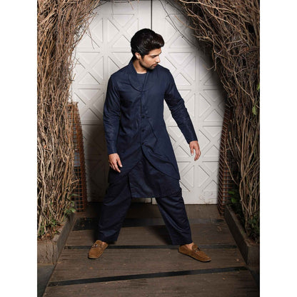 Echke Blue Linen Co-ord (Set of 2)