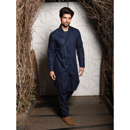 Echke Blue Linen Co-ord (Set of 2)