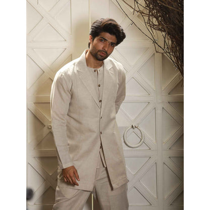 Echke Ecru Linen Co-ord (Set of 3)