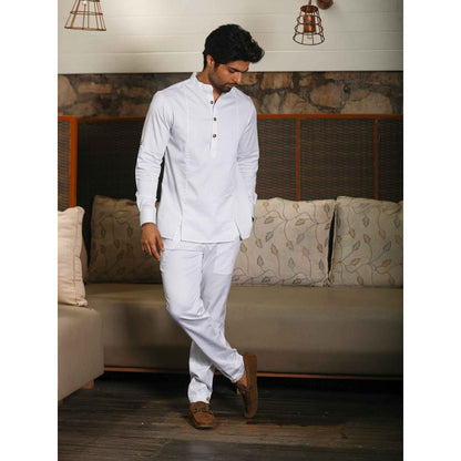 Echke White Co-ord with Slits (Set of 2)