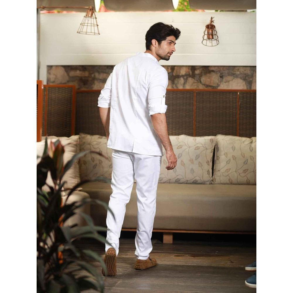 Echke White Co-ord with Slits (Set of 2)