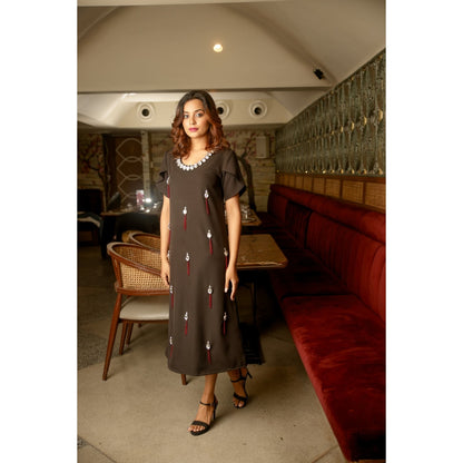 Echke Long Embellished Dress