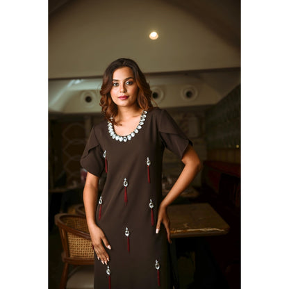 Echke Long Embellished Dress