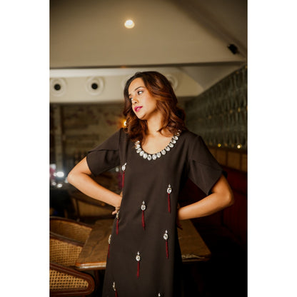 Echke Long Embellished Dress