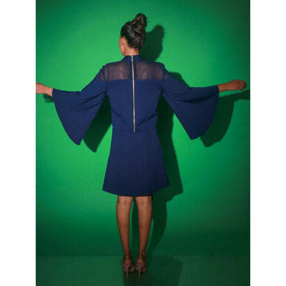 Echke Blue Solid Skirt With Top (Set of 2)