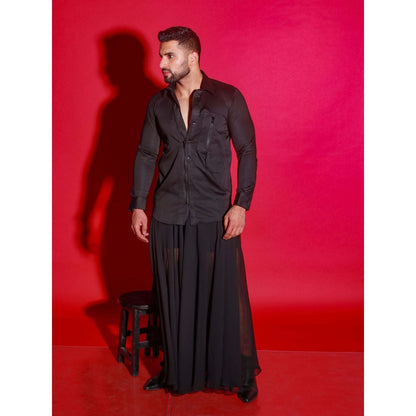 Echke Black Solid Shirt