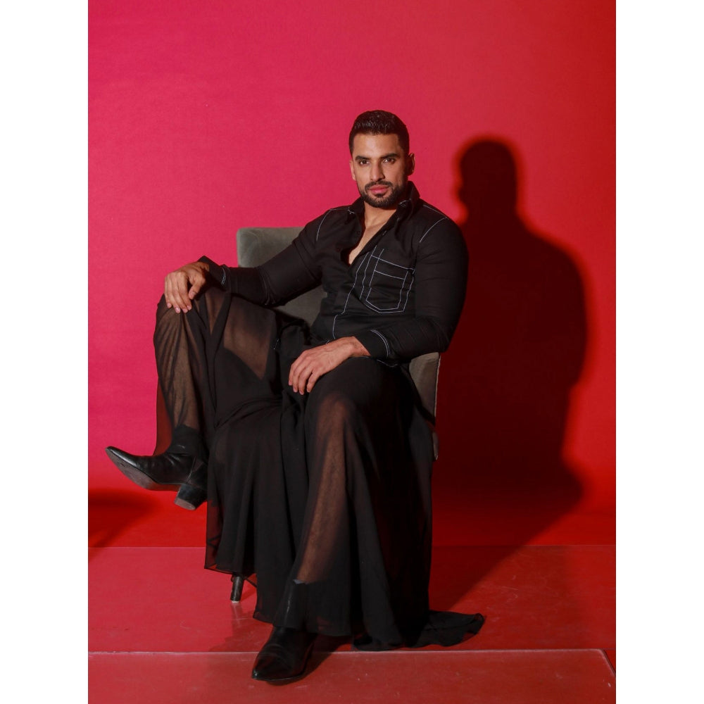 Echke Black Solid Shirt