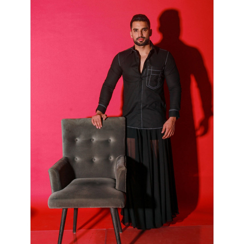 Echke Black Solid Shirt