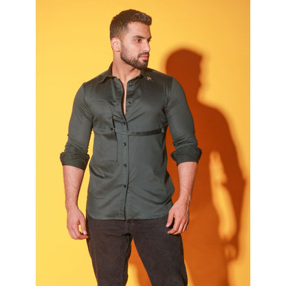 Echke Dark Green Solid Shirt