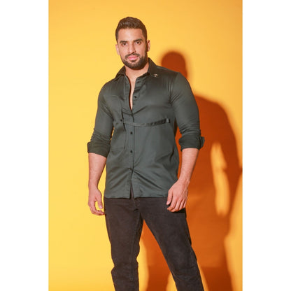 Echke Dark Green Solid Shirt