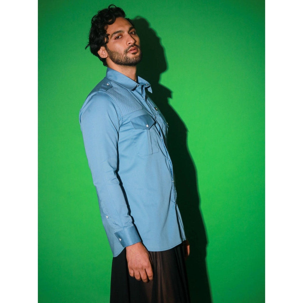 Echke Light Blue Solid Shirt