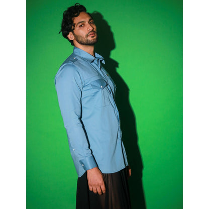 Echke Light Blue Solid Shirt