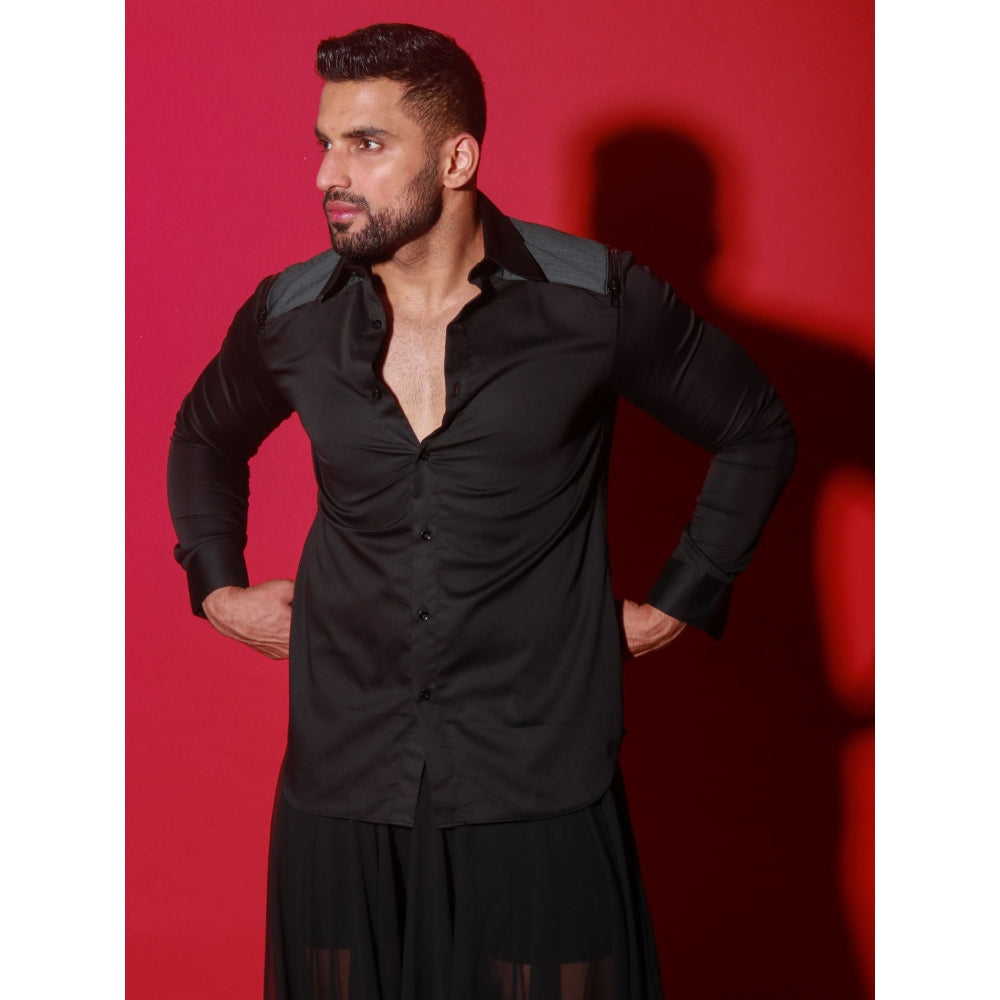 Echke Black Colorblock Shirt