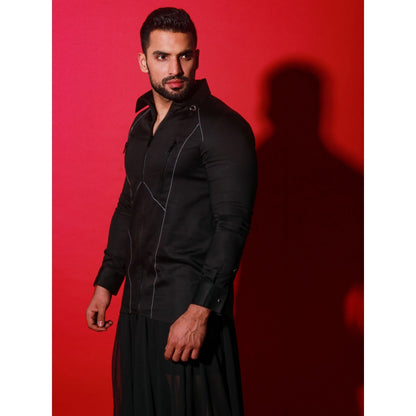 Echke Black Solid Shirt