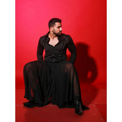 Echke Black Solid Shirt