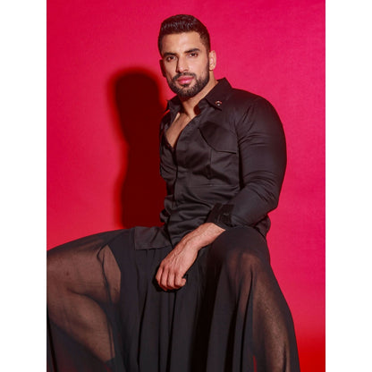 Echke Black Solid Shirt