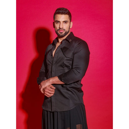 Echke Black Solid Shirt
