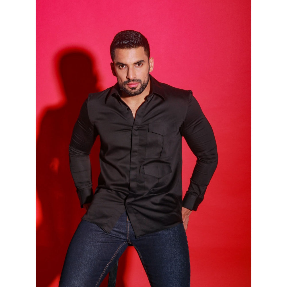 Echke Black Solid Shirt