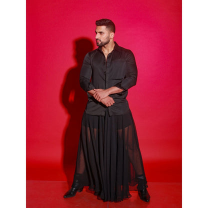 Echke Black Solid Shirt