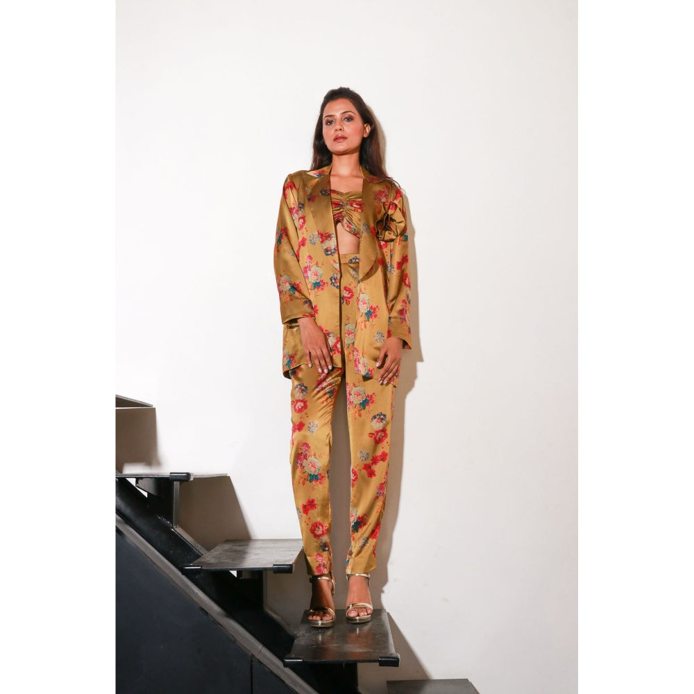 Echke Floral Diva Pant & Blazer with Bustier (Set of 3)