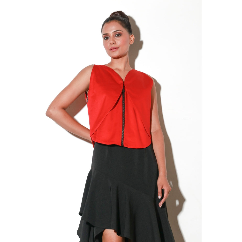 Echke Double Geometric Flap Top