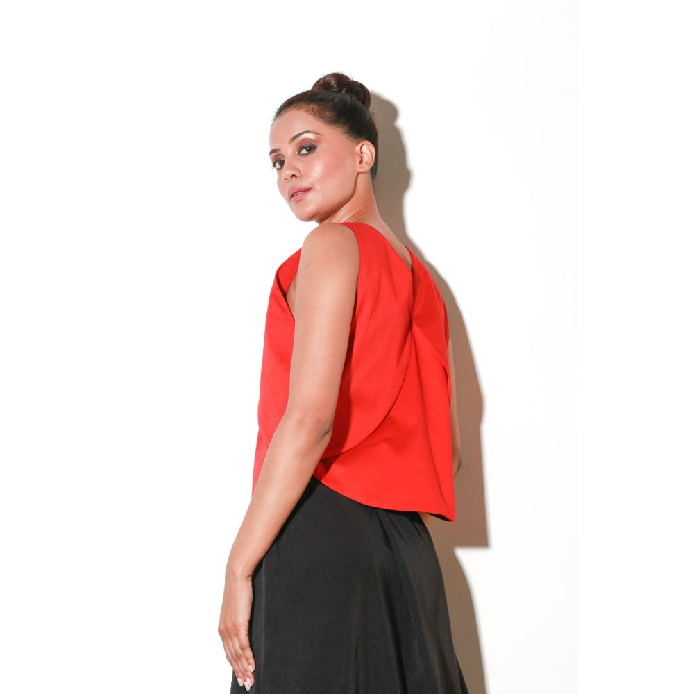 Echke Double Geometric Flap Top