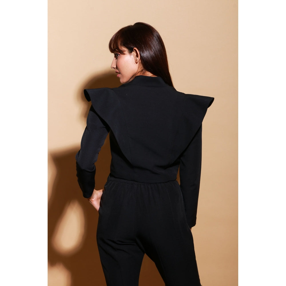 Echke Black Zippered Co-Ord (Set of 2)