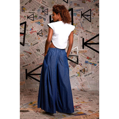 Echke Cotton Top and Denim Bulky Pant (Set of 2)