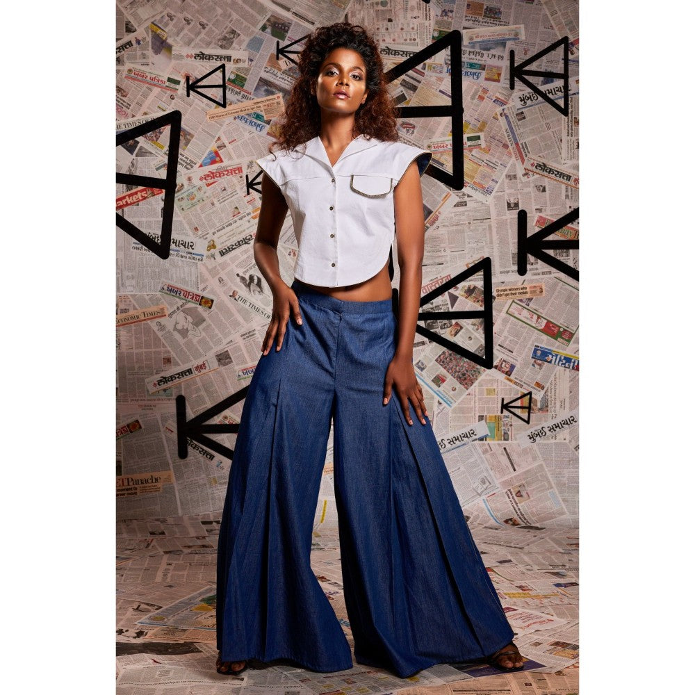 Echke Cotton Top and Denim Bulky Pant (Set of 2)