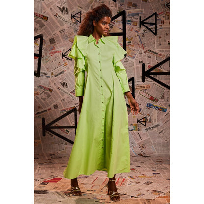 Echke Lemon Green Shirt Dress