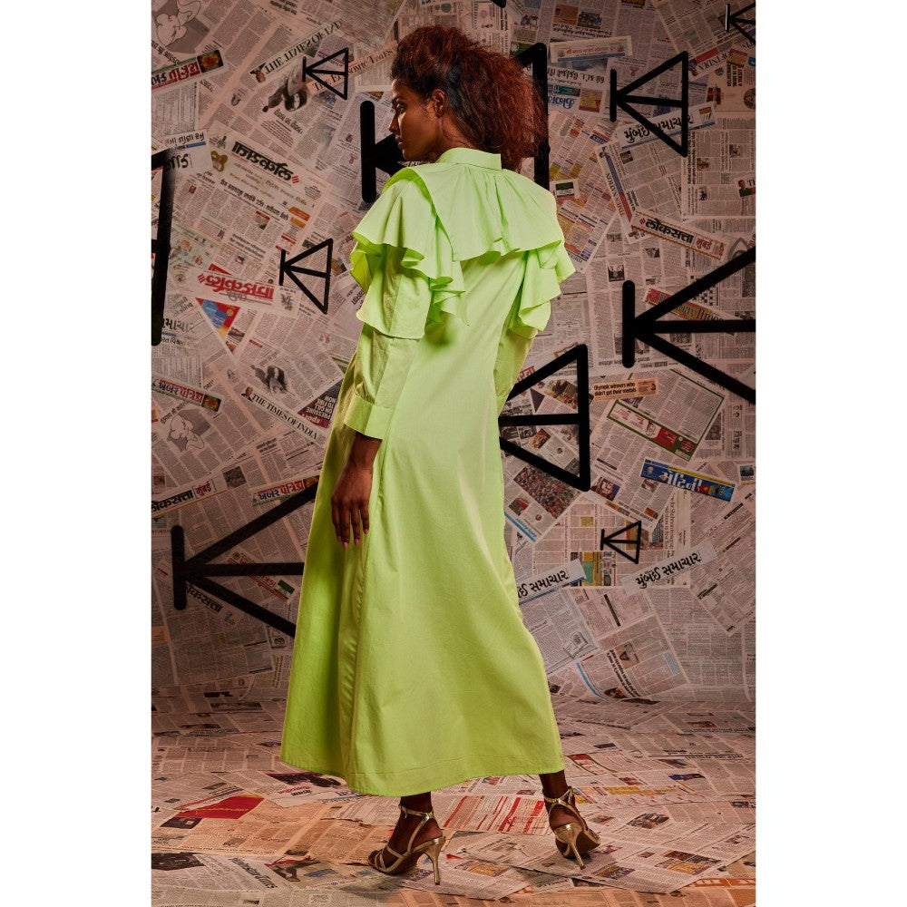 Echke Lemon Green Shirt Dress
