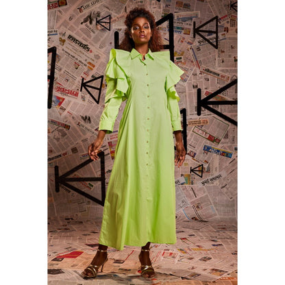 Echke Lemon Green Shirt Dress