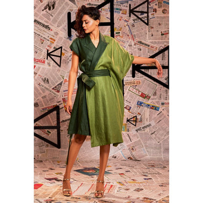 Echke Lapel Collar Blazer Dress (Set of 2)