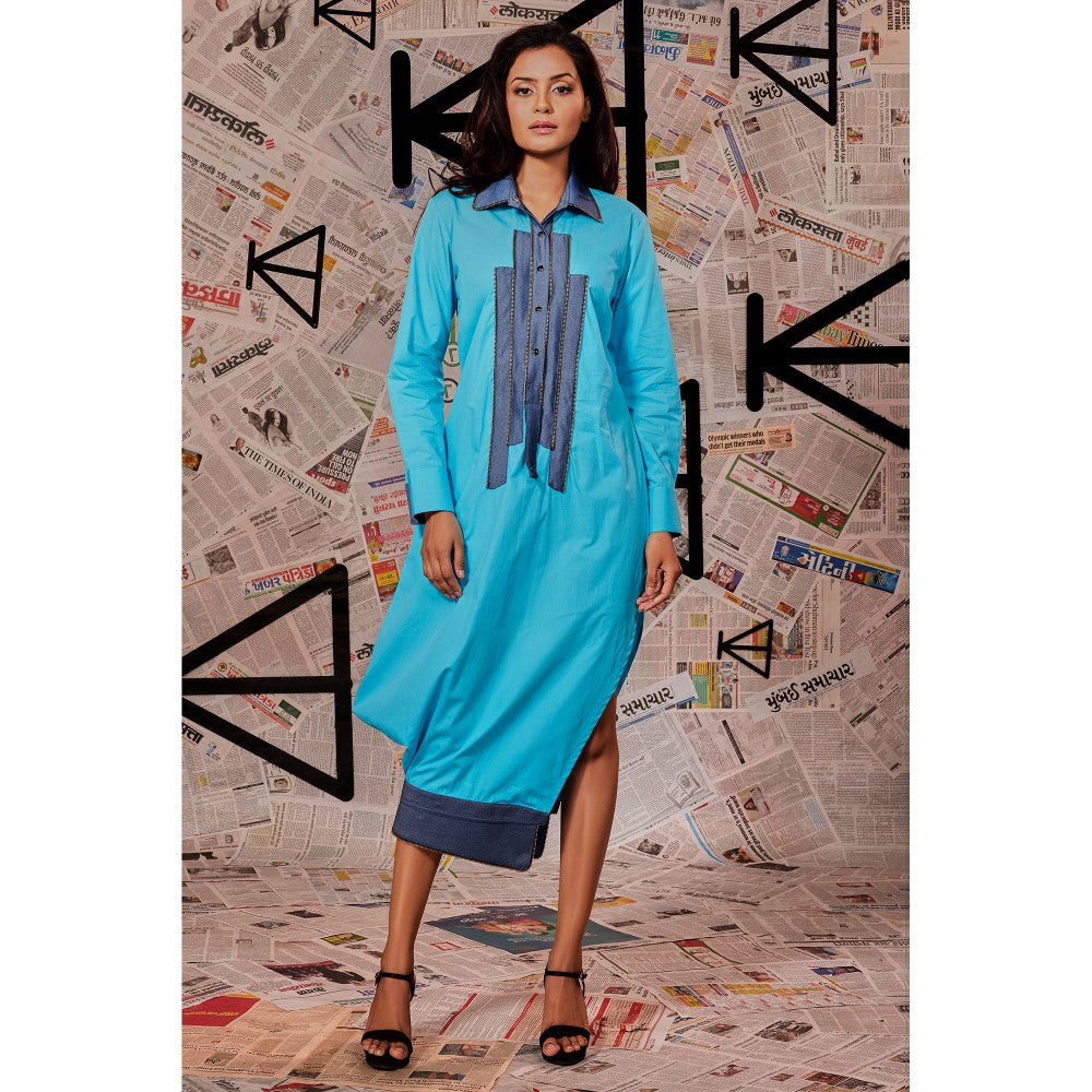 Echke Turquoise Colorblock Dress