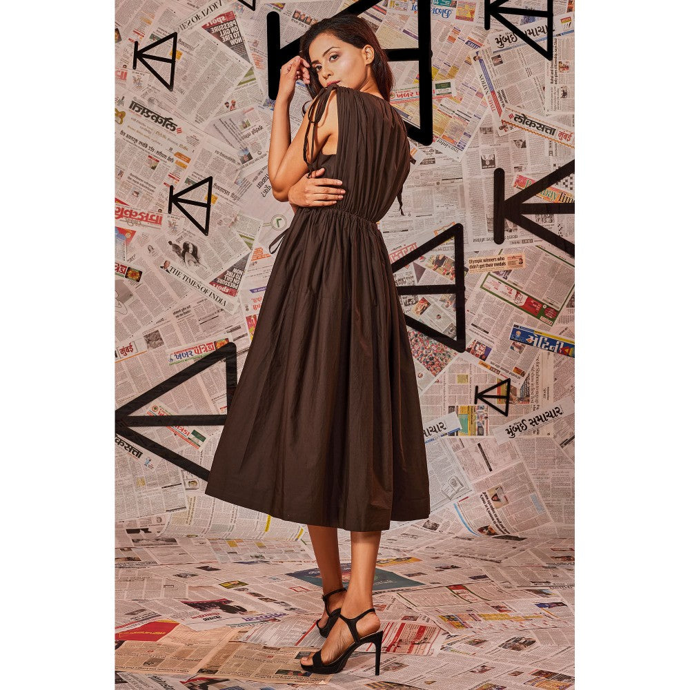 Echke Solid Brown Dress