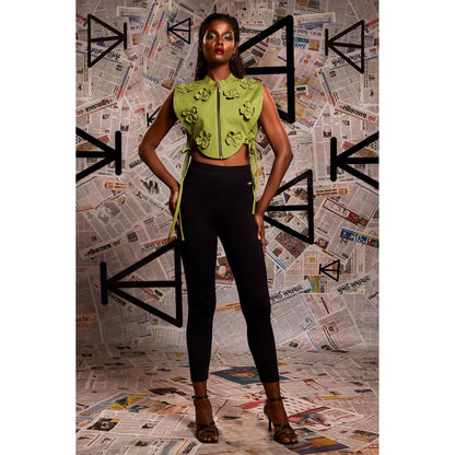 Echke Chinese Collar Crop Top